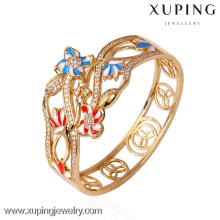 50565 Exquisite Designs Fashion flower 18 Gold Plated Crystal Bangle Charms